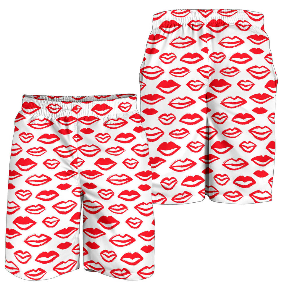 Lips Pattern Print Design 05 Men Shorts