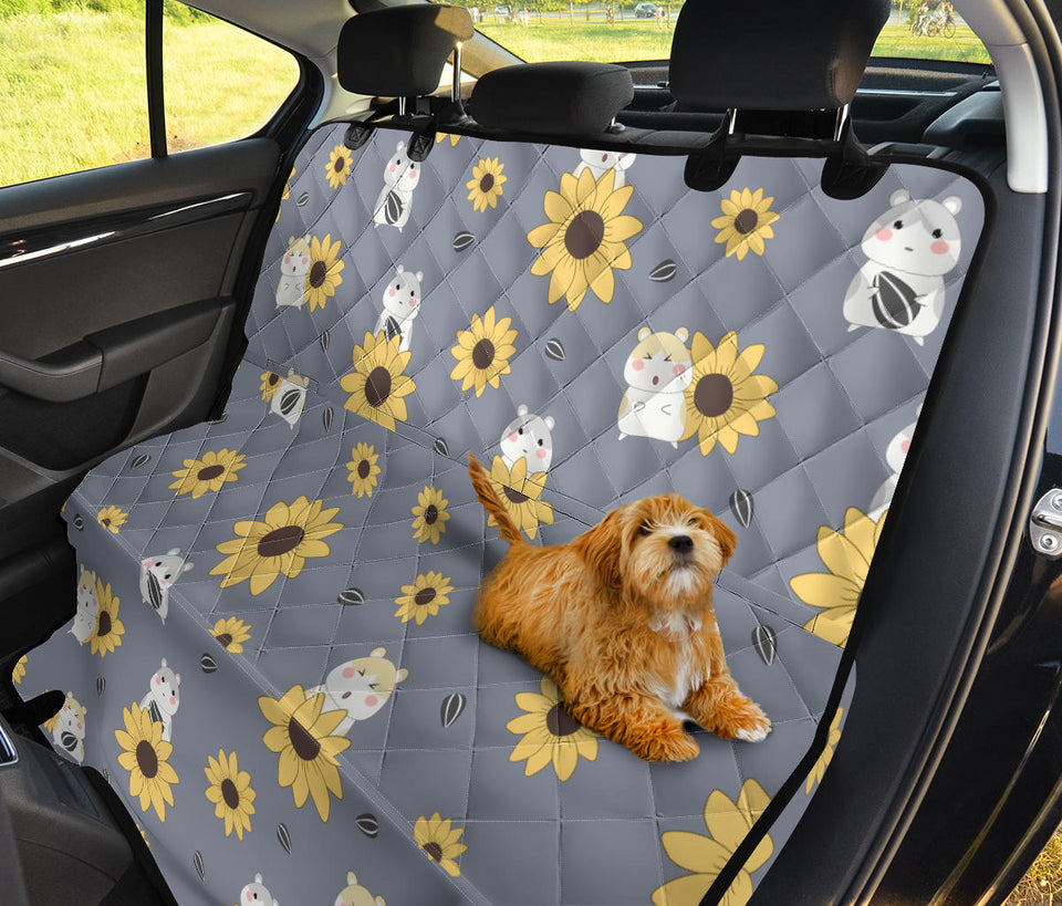 Cute Hamster Sunflower Pattern Background Dog Car Seat Covers