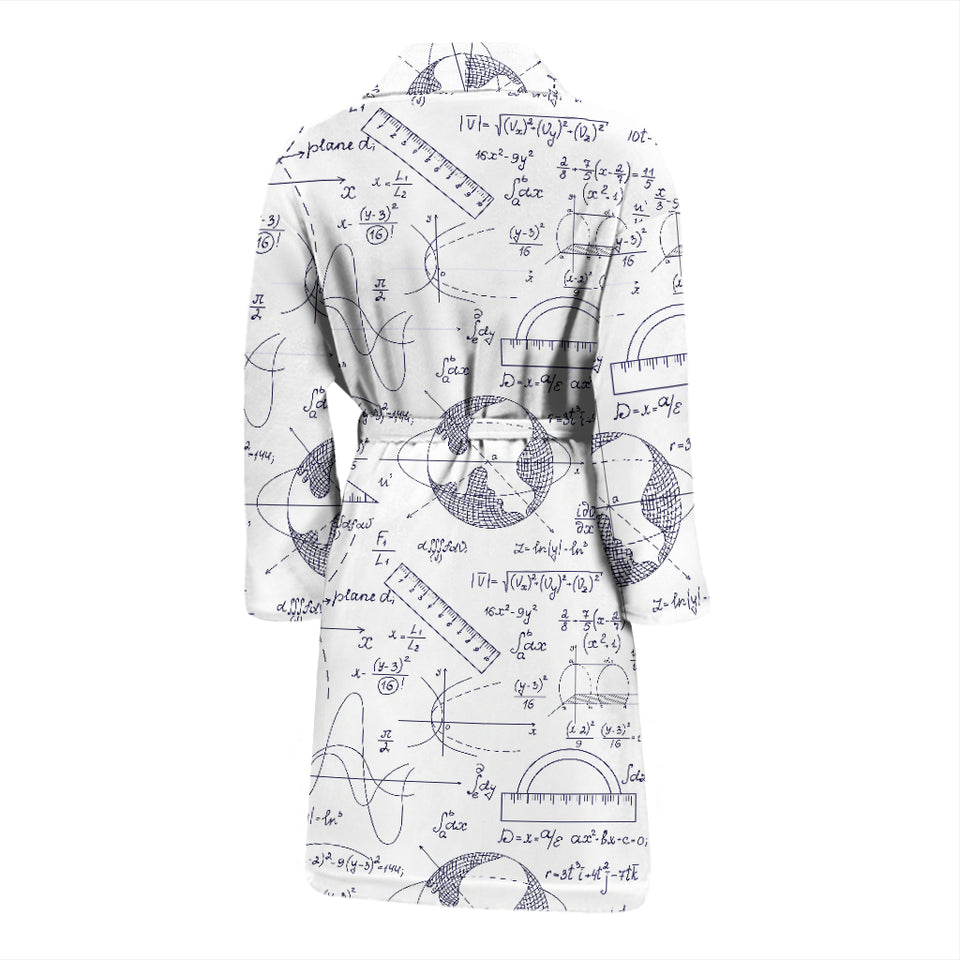 Math Pattern Print Design 03 Men's Bathrobe