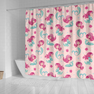 Cute Little Mermaid Pattern Shower Curtain Fulfilled In US