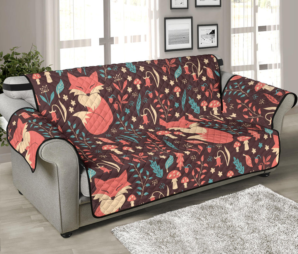 fox leaves mushroom pattern Sofa Cover Protector