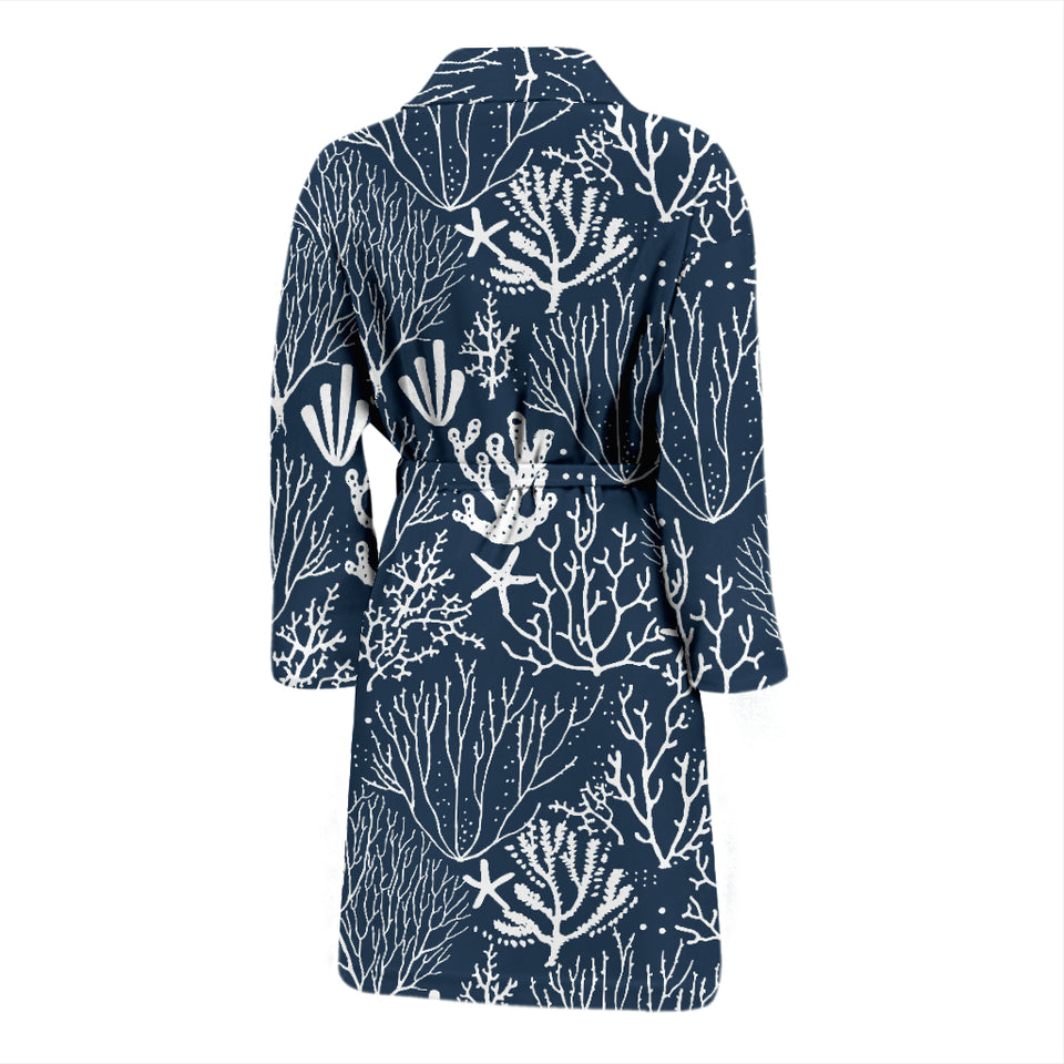 Coral Reef Pattern Print Design 05 Men's Bathrobe