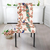 Peacock Tropical Flower Pattern Dining Chair Slipcover