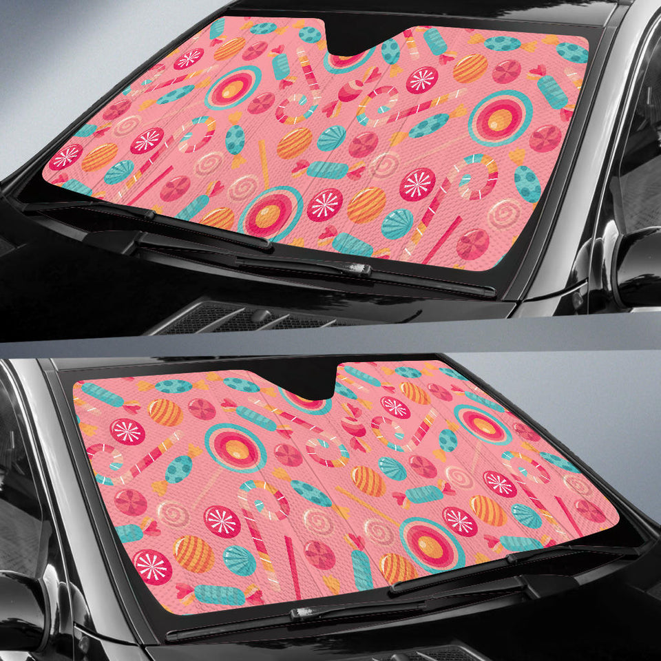Colorful Candy Pattern Car Sun Shade