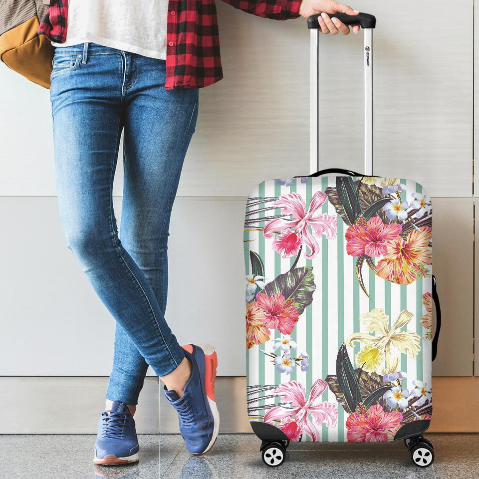 Colorful Orchid Flower Pattern Cabin Suitcases Luggages