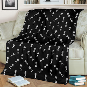 Engine Piston Black Theme Pattern Print Design 03 Premium Blanket