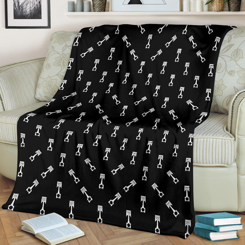 Engine Piston Black Theme Pattern Print Design 03 Premium Blanket