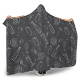 Beer Hand Drawn Pattern Hooded Blanket