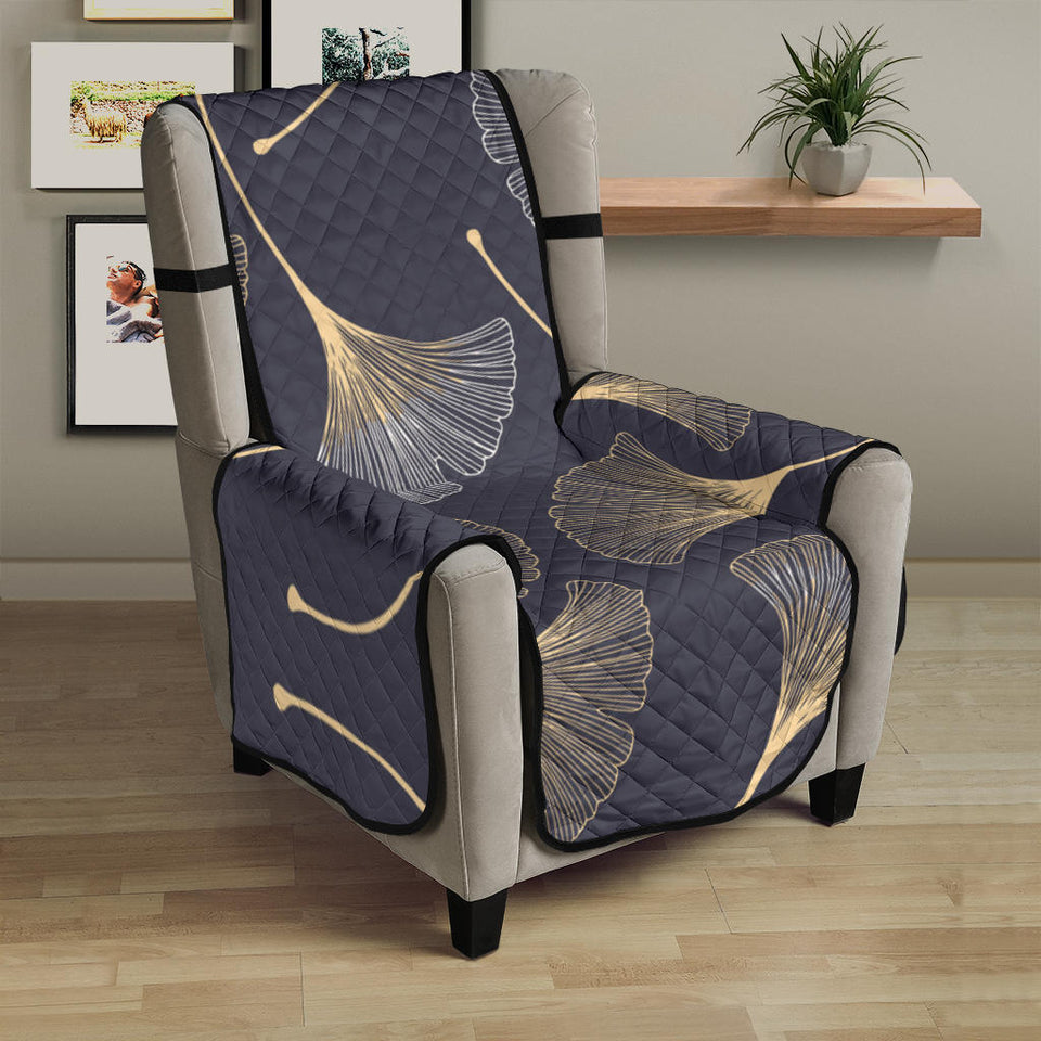 Gold ginkgo leaves Chair Cover Protector