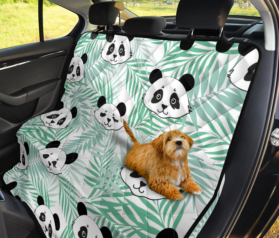 Panda Pattern Tropical Leaves Background Dog Car Seat Covers