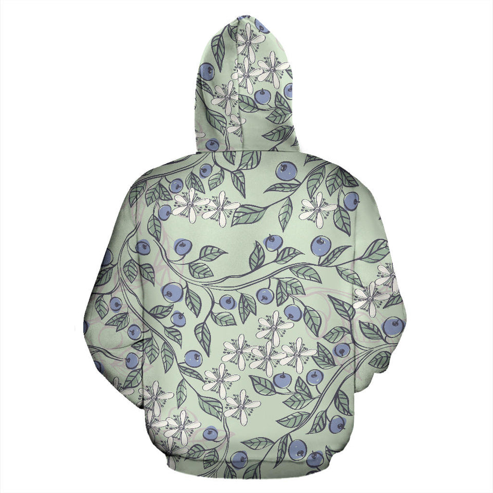 Hand Drawn Blueberry Pattern Men Women Pullover Hoodie