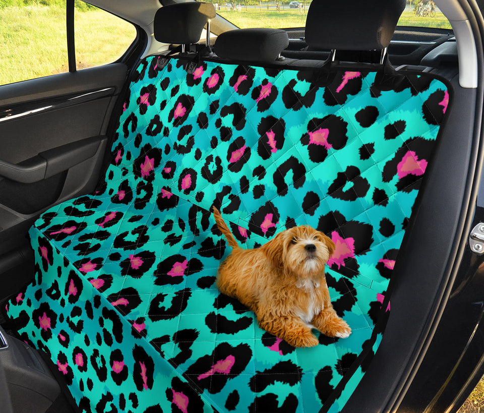 Green Leopard Skin Print Pattern Dog Car Seat Covers