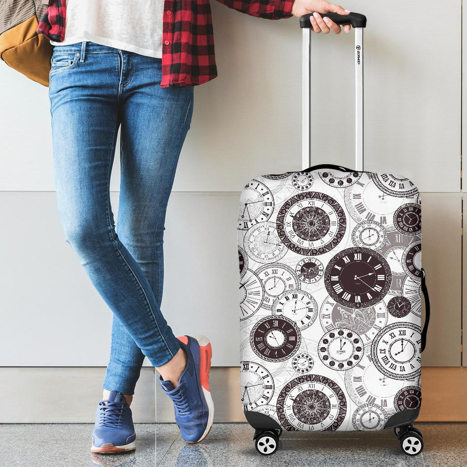 Classic Vintage Clock Pattern Cabin Suitcases Luggages