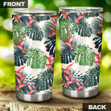 Heliconia Flowers, Palm And Monstera Leaves Tumbler