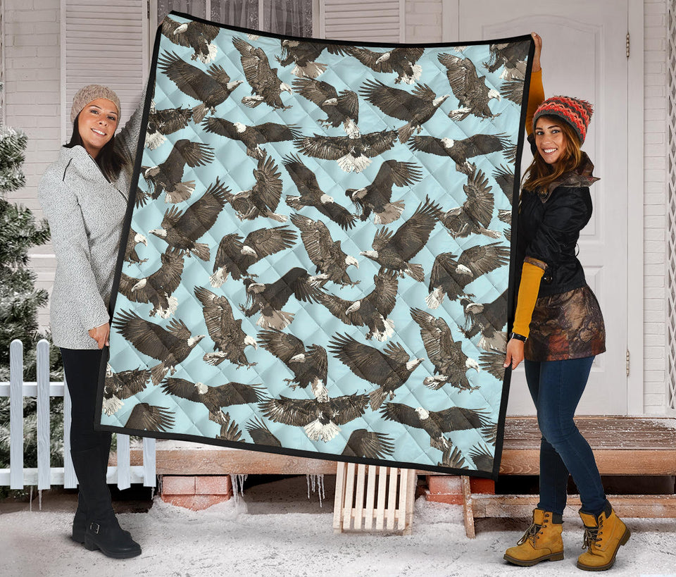 Eagle Pattern Print Design 01 Premium Quilt