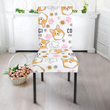 Corgi Dog Pattern Dining Chair Slipcover