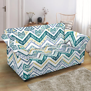 Zigzag  Chevron Paint Design Pattern Loveseat Couch Slipcover