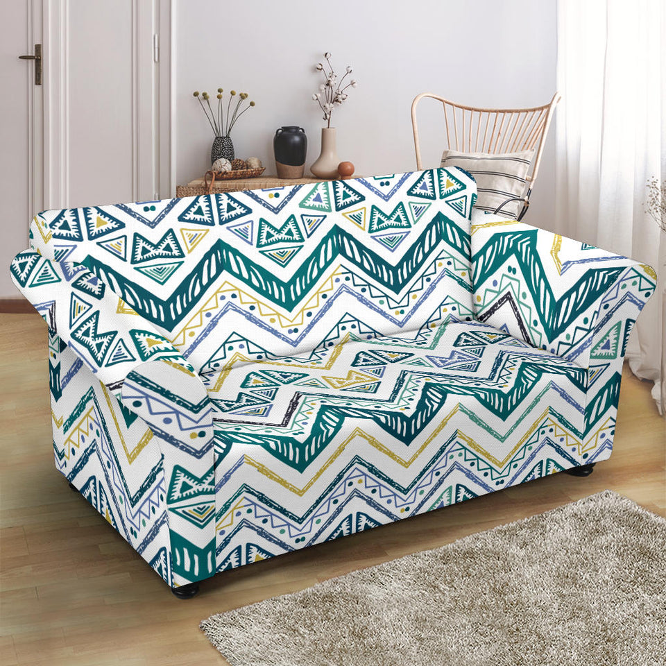 Zigzag  Chevron Paint Design Pattern Loveseat Couch Slipcover