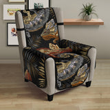 Chameleon lizard tropical leaves palm tree Chair Cover Protector