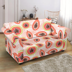 Papaya Leaves Pattern Loveseat Couch Slipcover