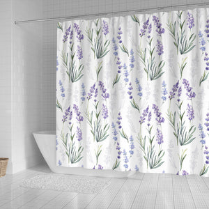 Hand Painting Watercolor Lavender Shower Curtain Fulfilled In US