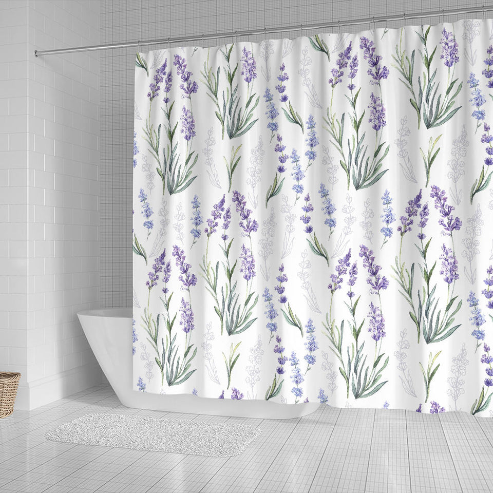 Hand Painting Watercolor Lavender Shower Curtain Fulfilled In US