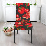 Tomato Black Background Dining Chair Slipcover
