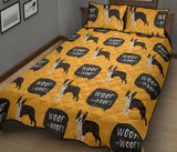 Boston terrier design pattern Quilt Bed Set