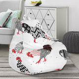 Cool Rooster Chicken Cock Floral Ornament Background Bean Bag Cover