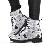 Crows Floral Wreath Rabbit Pattern Leather Boots