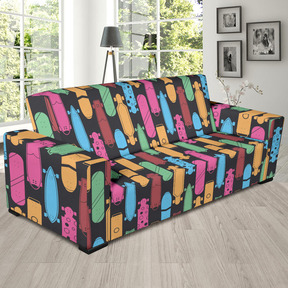 Skate Board Pattern Print Design 02  Sofa Slipcover