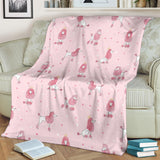Poodle Dog Pink Color Theme Premium Blanket