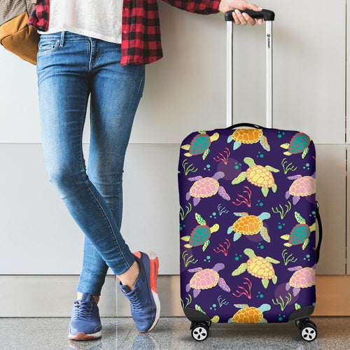 Colorful Sea Turtle Pattern Cabin Suitcases Luggages