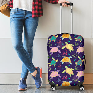 Colorful Sea Turtle Pattern Cabin Suitcases Luggages