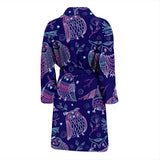 Cute Owls Pattern Boho Style Ornament Men'S Bathrobe