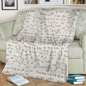 Chemistry Periodic Table Pattern Print Design 04 Premium Blanket