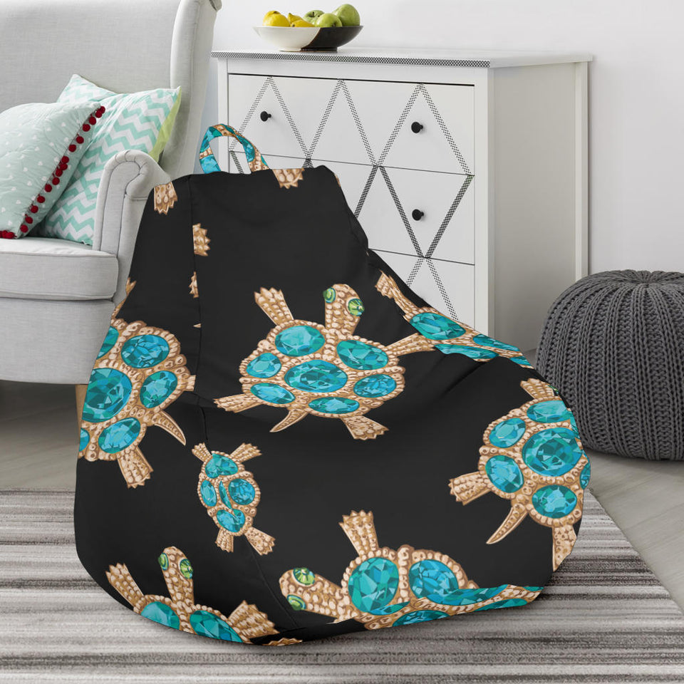 Sea Turtle Blue Stone Pattern Bean Bag Cover