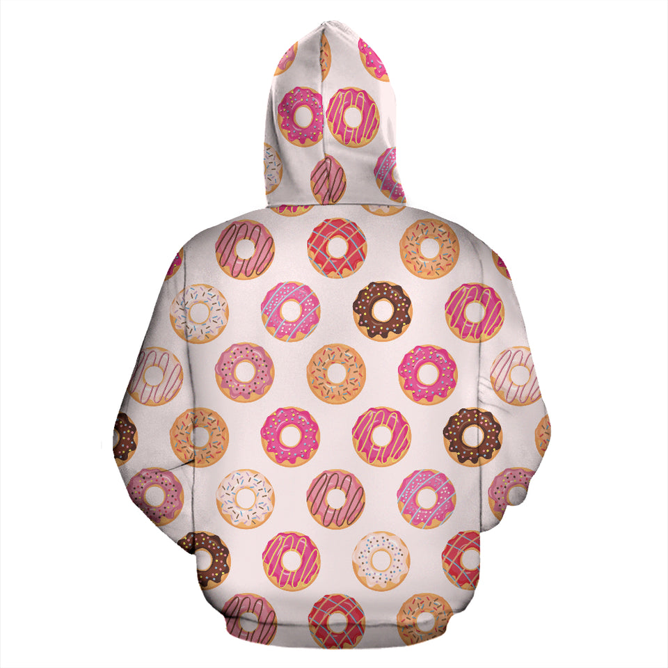 Colorful Donut Pattern Zip Up Hoodie