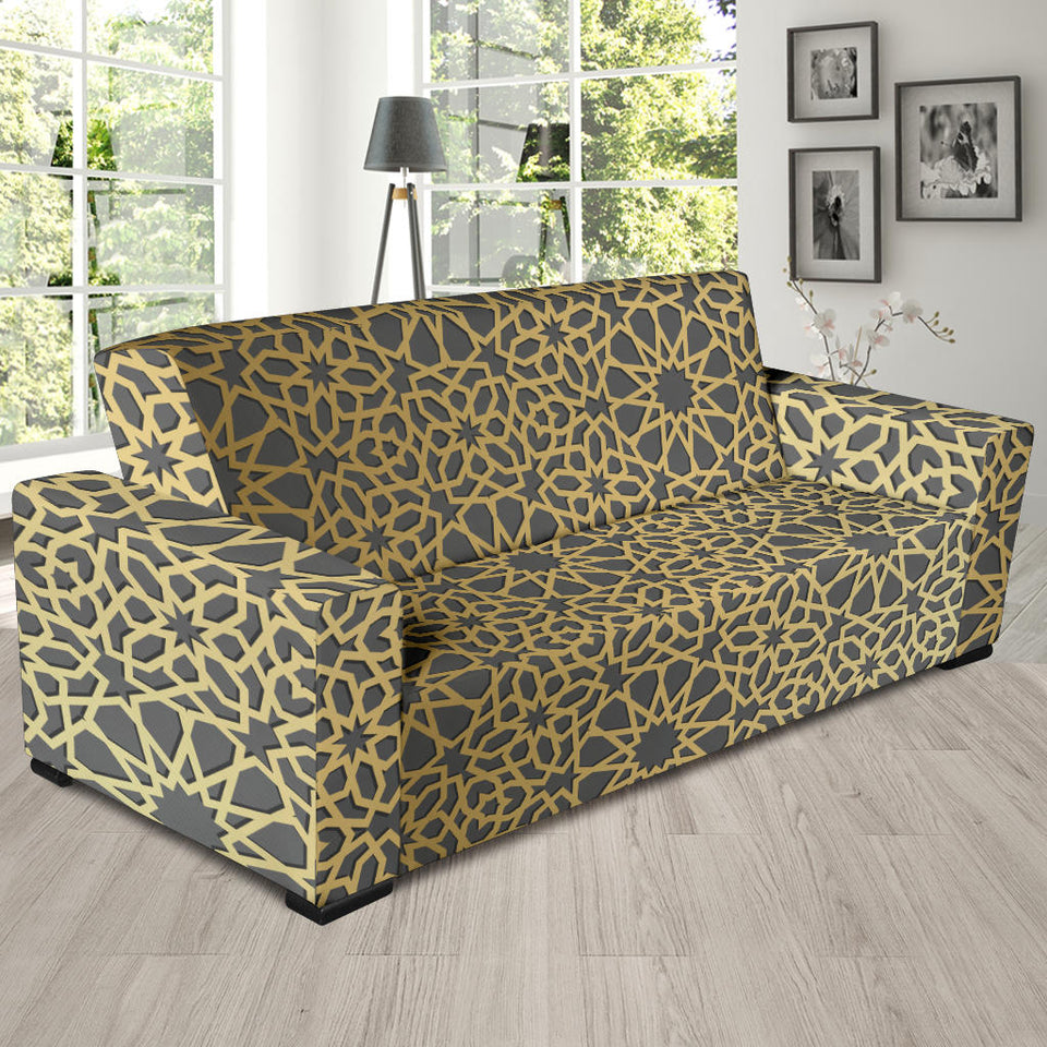 Arabic Star Gold Pattern Sofa Slipcover