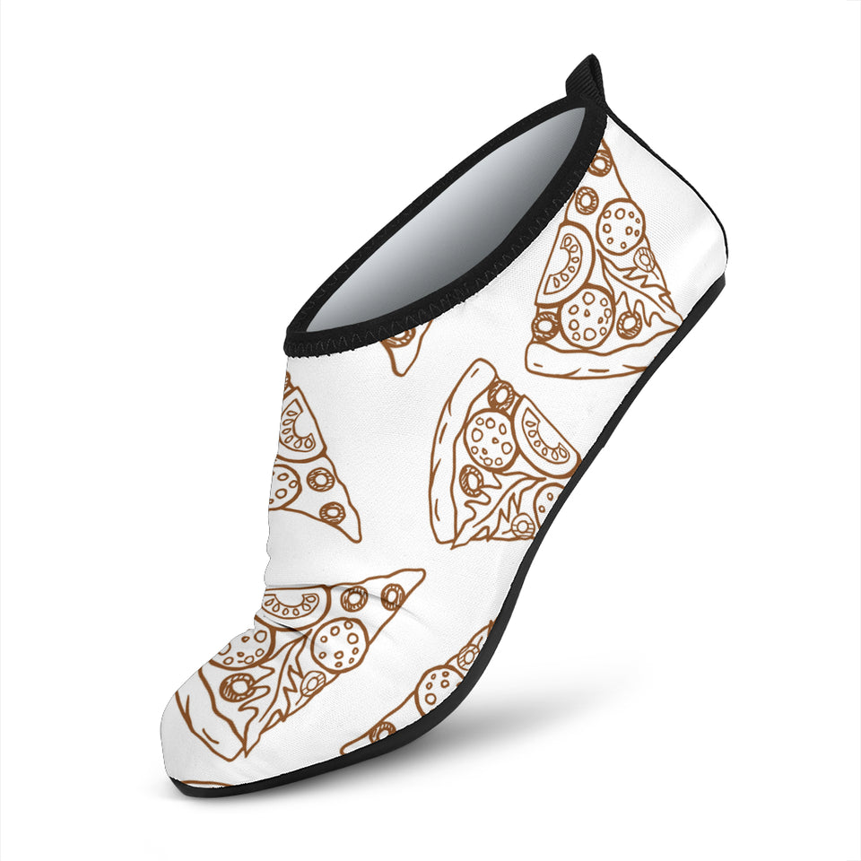 Hand Drawn Pizza Pattern Aqua Shoes