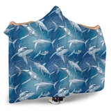 Shark Hand Drawn Hooded Blanket