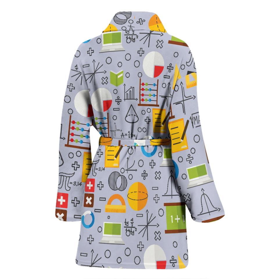 Math Pattern Print Design 04 Women's Bathrobe