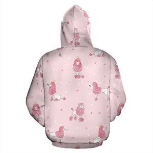 Poodle Dog Pink Color Theme Men Women Pullover Hoodie