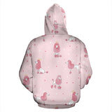 Poodle Dog Pink Color Theme Men Women Pullover Hoodie