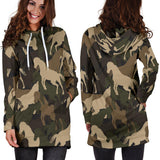 Horse Camo Camouflage Pattern Women'S Hoodie Dress