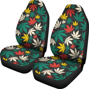 Canabis Marijuana Weed Pattern Print Design 02 Universal Fit Car Seat Covers