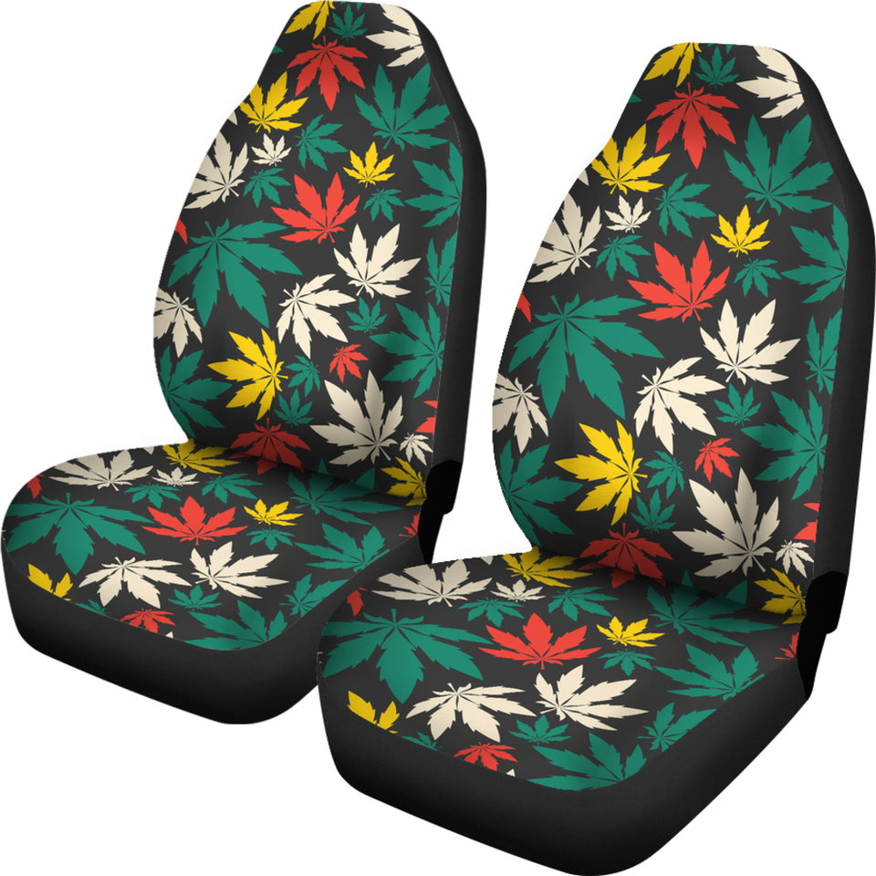Canabis Marijuana Weed Pattern Print Design 02 Universal Fit Car Seat Covers