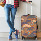 Bonsai Bamboo Stork Japanese Pattern Brown Theme Luggage Covers