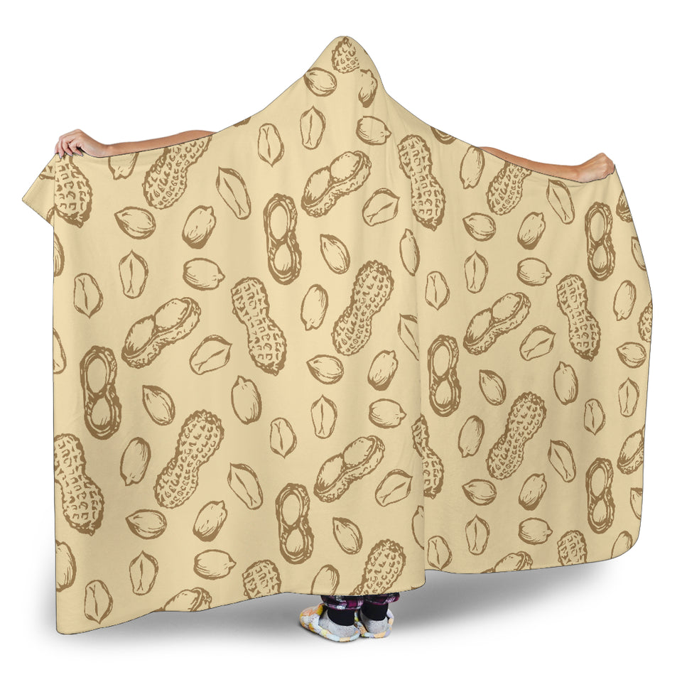 Hand Drawn Peanuts Pattern Hooded Blanket