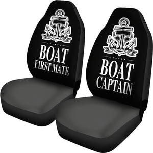 Car Seat Covers - Boat Captain And First Mate Black